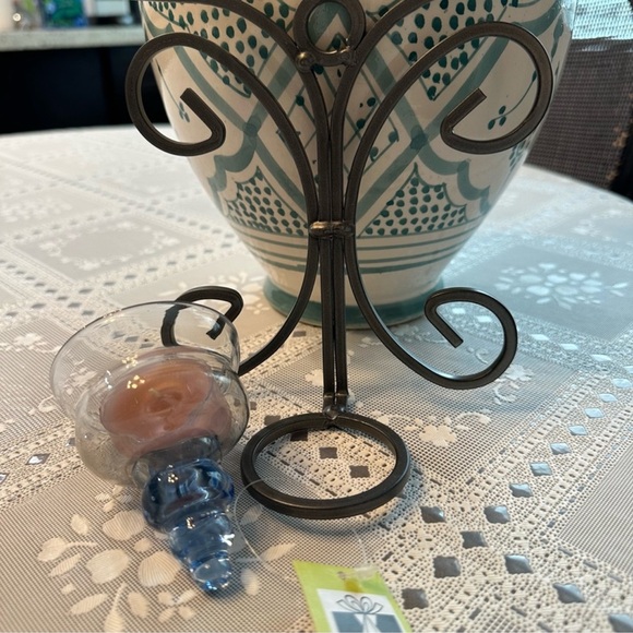 Wall Mounted Sconce With Blue Votive Candle FINAL $14 - Picture 3 of 7